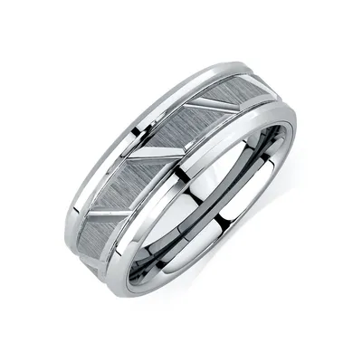 Men's Ring In Grey Sapphire Tungsten