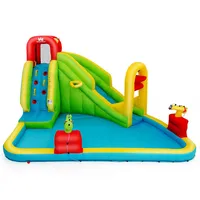 Outdoor Inflatable Splash Water Bounce House Jump Slide W/blower