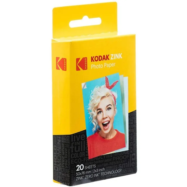Kodak Printomatic Instant Camera (Gray) Bundle W/20 Pack Zink Paper and  Case 