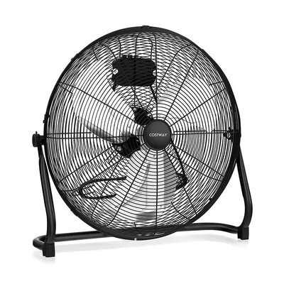 20 Inches High Velocity Floor Fan, Portable Pivoting Fan With 3 Powerful Speeds