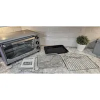 Toaster Oven And Air Fryer, 6 Slice Capacity, Adjustable Temperature, Stainless Steel