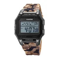 K5810 - Rectangle Mens Digital Sports Watch, Quartz, Silicone Strap, Dual Time, Chronograph, Day And Date