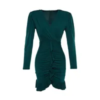 Woman Silvester–looks Mini Bodycone Fitted Knit Dresses