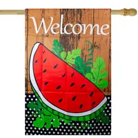 Welcome Watermelon Slice Summer Outdoor House Flag 28" X 40"