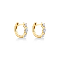 0.36 Carat Tw Fancy Cut Laboratory-grown Diamond Huggie Earrings In 10kt Yellow Gold