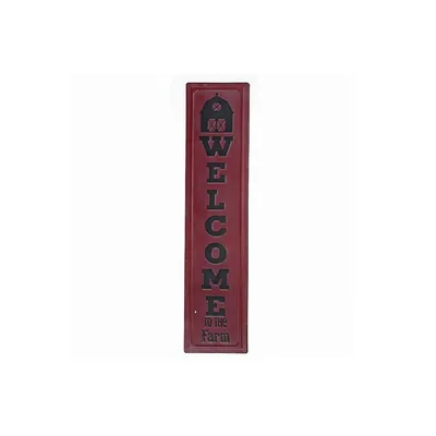 Vertical Embossed Metal Sign Welcome To The Farm