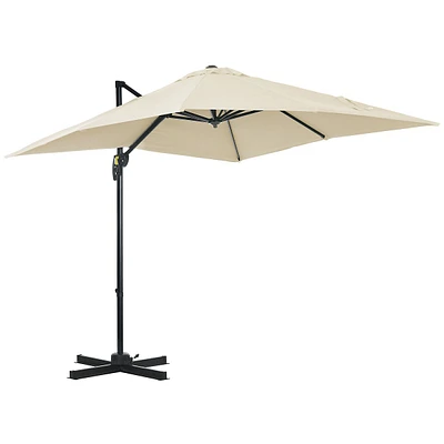 8'x8' Patio Hanging Umbrella W/ Cross Base