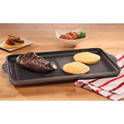 17 Inch X 11 Inch (43cm X 28cm) Nonstick Double Burner Grill/griddle Combo