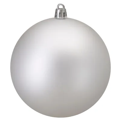 Matte Silver Shatterproof Christmas Ball Ornament 4" (100mm)