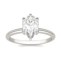 14k White Gold & Pear 1.50 Ct. T.w. Created Moissanite Solitaire Ring