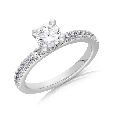 Canadian Dreams 14k White Gold .80ctw Brilliant Cut Diamond Engagement Ring