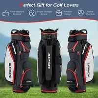 9.5" Golf Cart Bag W/14 Full-length Divider Rain Hood Cooler Bag 8 Pockets
