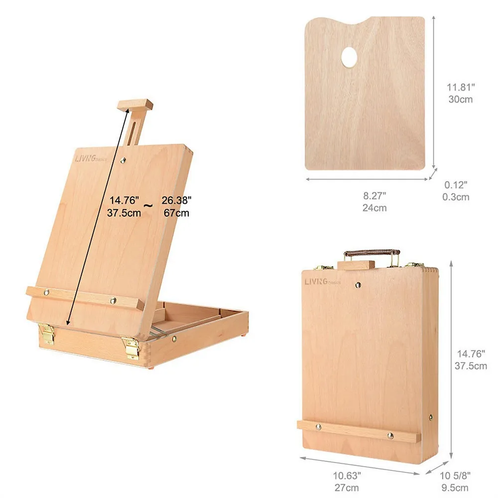 Costway Portable Wood Tabletop Easel H-Frame Adjustable Artist Painting  Display Studio