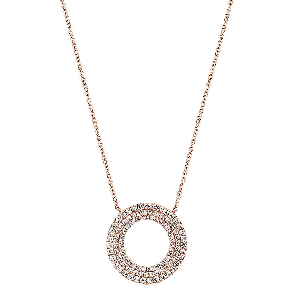 Gold Diamond Round Necklace