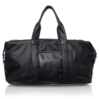Lightweight Faux Pebbled Leather Duffle Bag