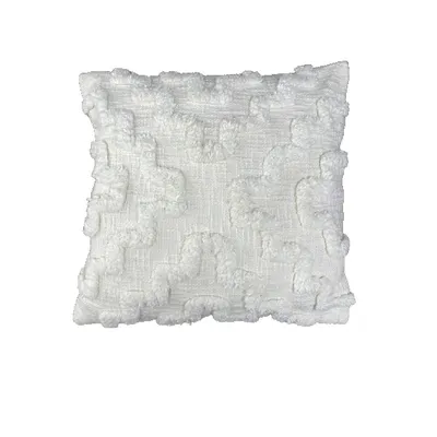 Cotton Slub Yarn Cushion (cross) (ivory) - Set Of 2