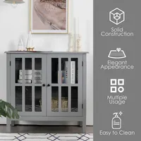 Storage Buffet Cabinet Glass Door Sideboard Console Table Server