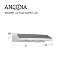 Ancona 30" Ucg630 Under Cabinet Range Hood In Stainless Steel