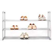 3-tier Shoe Rack, 18 Pairs Shoe Storage Organizer Unit Entryway Stackable Storage Shelf Unit