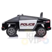New Upgraded 4WD Futuristic Police Officer 12V Toddlers' & Kids' Ride-on Car w/ Rubber Wheels, Leather Seat, Siren, Lights, USB, BT, Parent RC