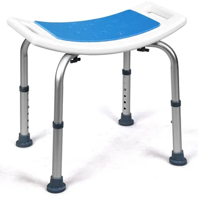 Shower Bath Chair 6 Adjustable Height Bathtub Stool Bench Non-slip Padded Seat