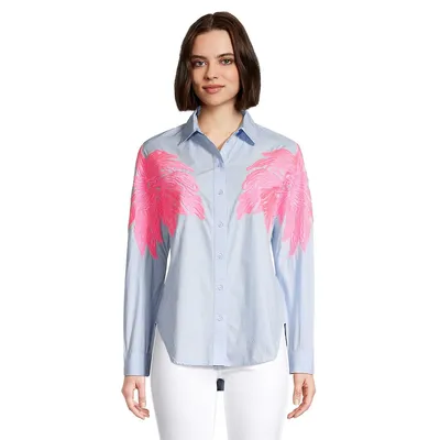 Dolly Embroidered Floral Button-Down Shirt