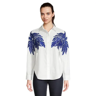 Dolly Embroidered Floral Button-Down Shirt