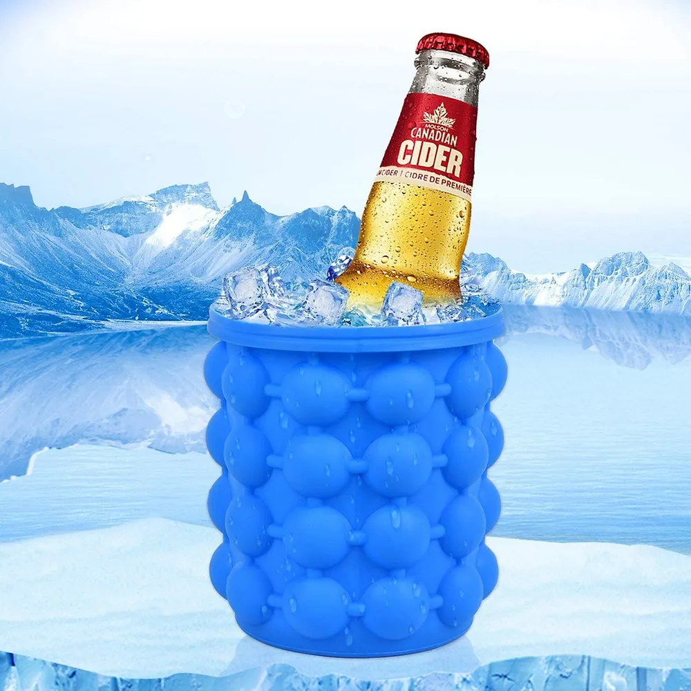 Ice Bucket,Large Silicone Ice Bucket & Ice Mold with