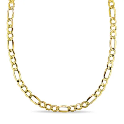 20 Inch Figaro Link Chain Necklace In 10k Yellow Gold