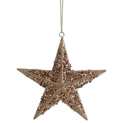 5.5" Rose Gold Star Shaped Christmas Ornament