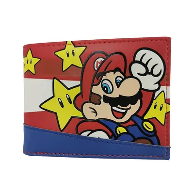 Super Mario Bros Mario Gold Star Bifold Wallet