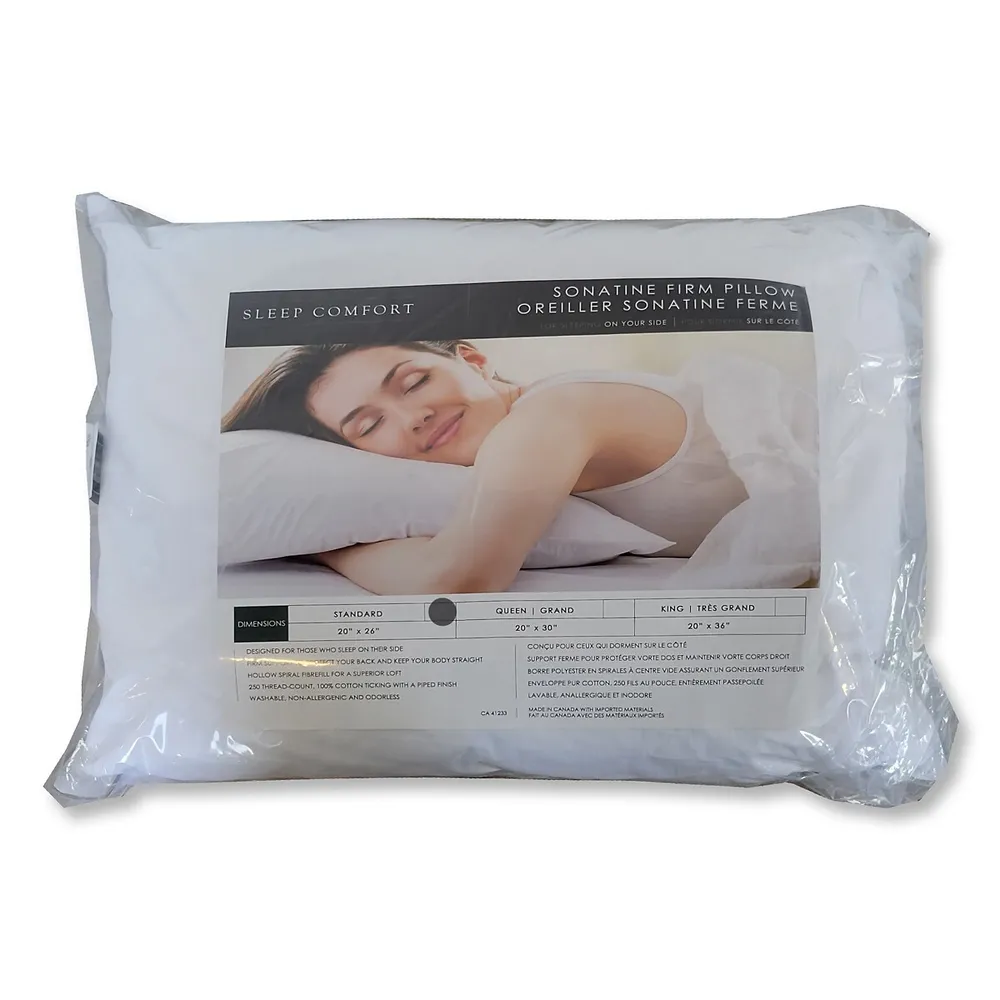 Sonatine Pillow, Firm Support, Side Sleeper, Made Canada