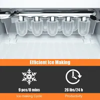Portable Ice Maker Machine Countertop 26lbs/24h Self-cleaning W/ Scoop