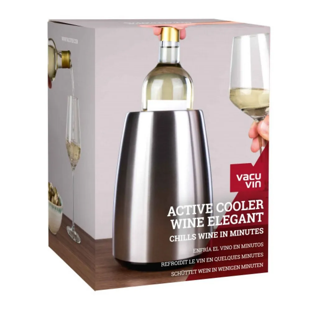 Vacu Vin Active Elegant Wine Cooler, Stainless Steel