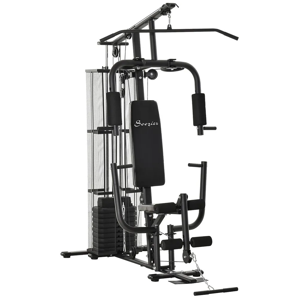 Soozier Multi Gym Workout Station with 99lbs Weight Stack