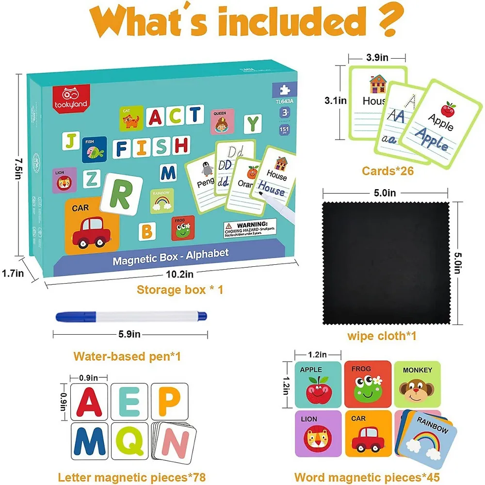 Magnetic Learning Box - Early Educational Toy, For Preschool Kids And Toddlers 3 Years Old +