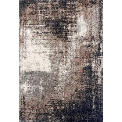 Retro Abstract Runner Rug, Ivory