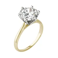 14k 2-toned Yellow Gold & 3.10 Ct. T.w. Created Moissanite Solitaire Ring