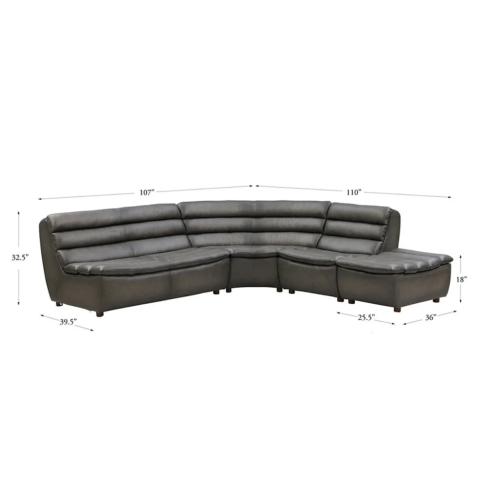 Carter 4-piece Leather Sectional