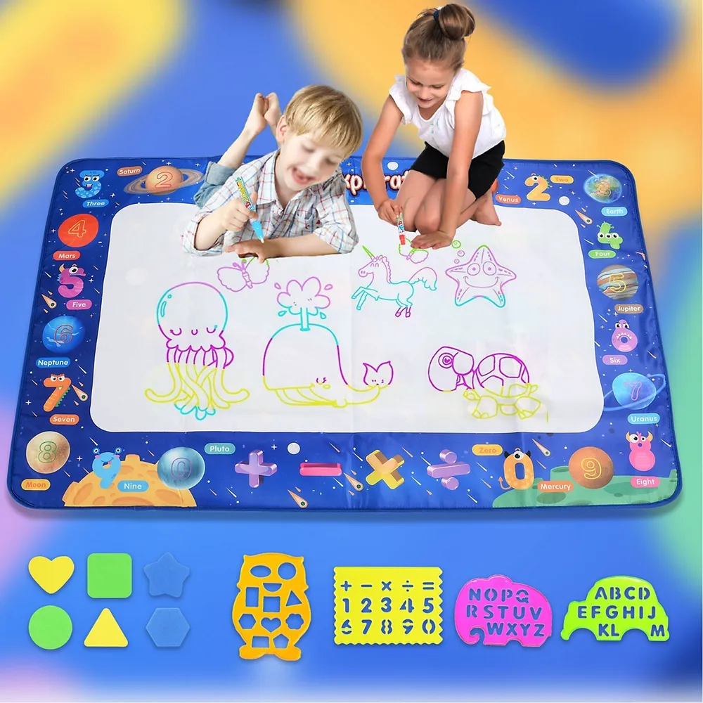 LIVINGbasics Water Doodle Drawing Mat, Kids Educational Toddler Painting Board  Toy, 120 X 78cm