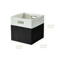 Cube Collapsible Sturdy Storage Bin With Cut-out Handles