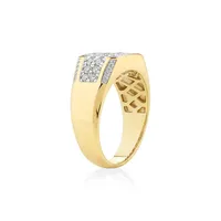 Men's Ring With 1 Carat Tw Of Diamonds In 10kt White & Yellow Gold