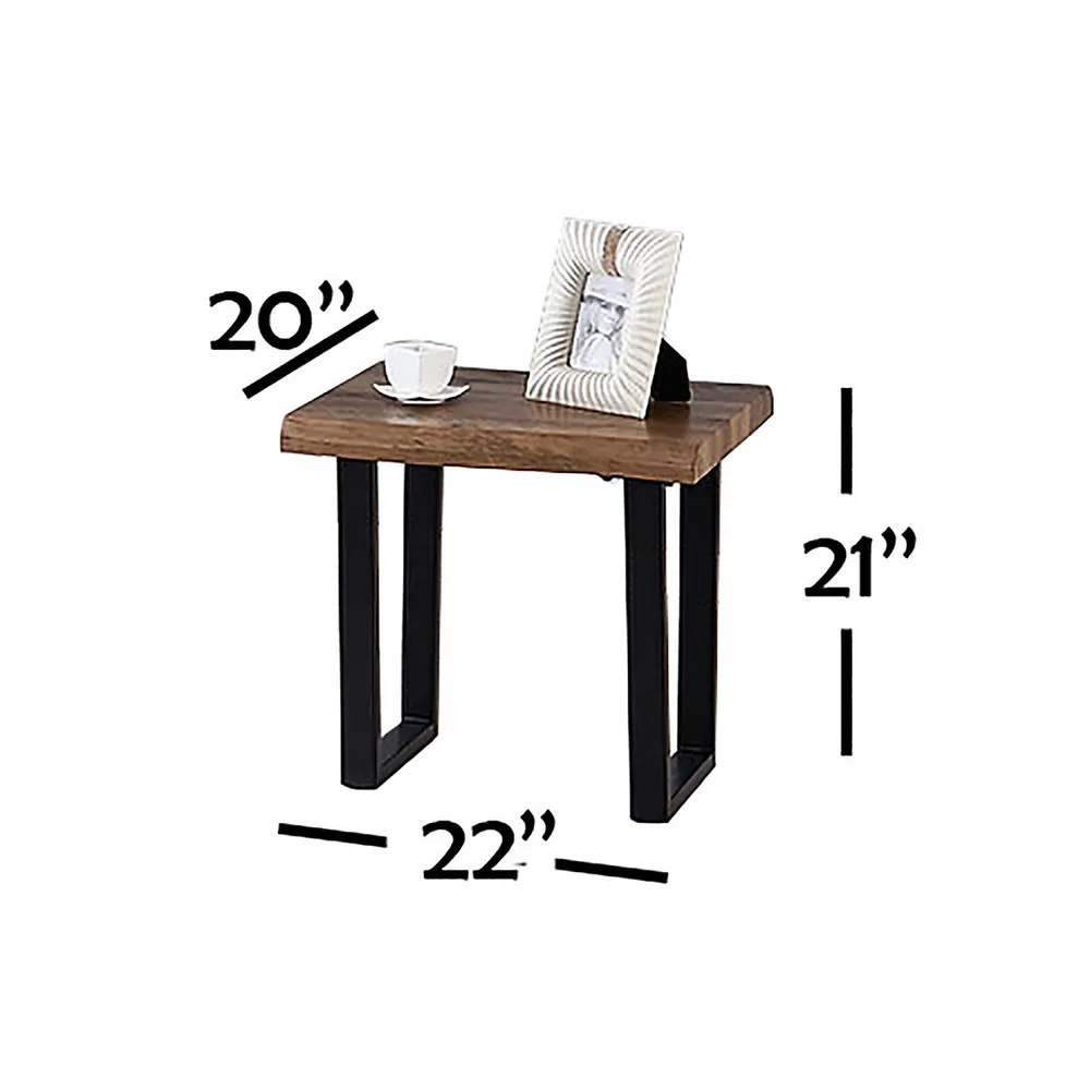 Side Table With Metal Leg