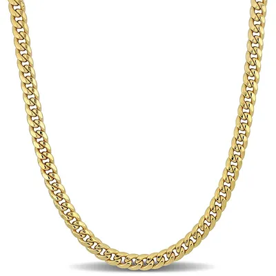 Cuban Link Chain Necklace In 10k Yellow Gold, 22 In