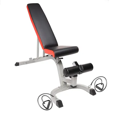 Adjustable Weight Bench With Resistance Bands For Home Gym
