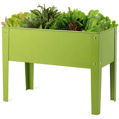 24" X12" Outdoor Elevated Garden Plant Stand Raised Tall Flower Bed Box