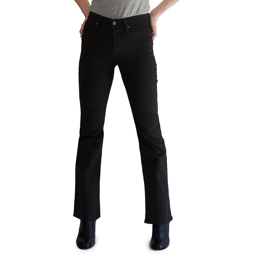 Jean à taille haute et jambe semi-évasée 725 Soft Black