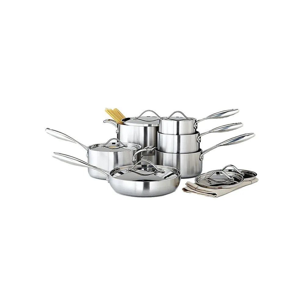 Academy Clad 12-Piece Stainless Steel Cookware Set - Induction Ready