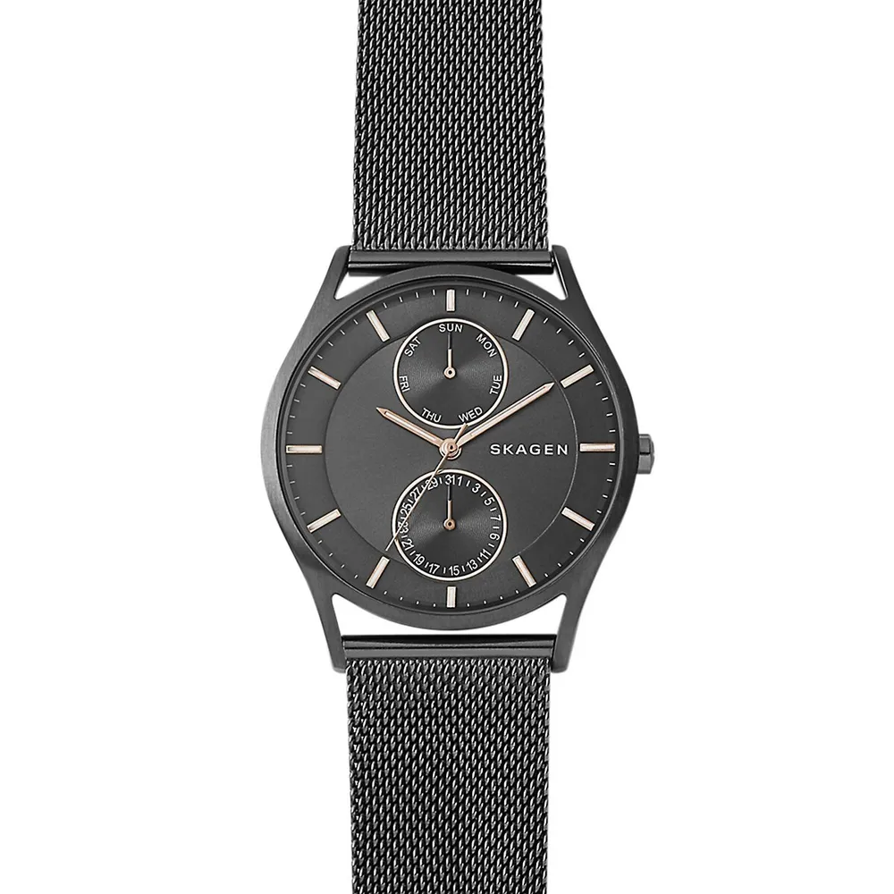 Men's Holst Chronograph Multifunction, Charcoal Stainless Steel Watch