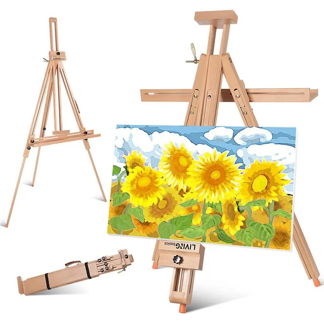 Portable Wood Tabletop Easel H-Frame Adjustable Artist Painting